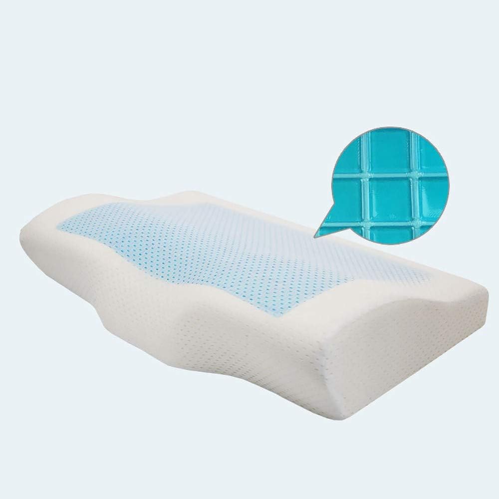 YLXD Memory Foam Pillow with Cooling Gel,Bed Pillows for Sleeping, Cervical Pillow for Neck Pain, Orthopedic Contour Pillow for Back, Stomach and Side Sleepers(50 * 30 * 10/6cm)