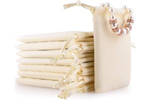 Oirlv Velvet Drawstring Pouches Travel Drawer Organizer Pouch Christmas,Wedding Party Favor Gift Bags (50Pack,Creamy-white)