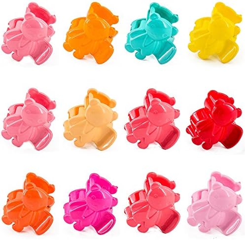 Kaide 12 Pieces Mini Hair Clips Plastic Hair Jaw Clips Hair Pins Clamps for Girls and Women,Bear Pattern