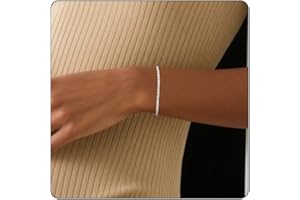 REHANDLE Adjustable Tennis Bracelets for Women Gold/Silver Dainty 14K Gold Plated Cubic Zirconia Bracelets for Women CZ Bling Diamond Bracelet for Prom Wedding 6.7-7.7Inch