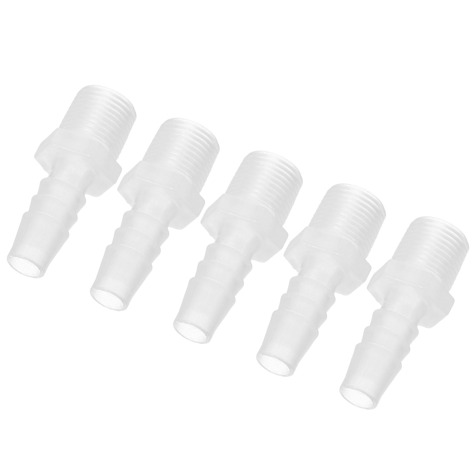PATIKIL 3/8" Barb x 3/8" G Male Connector, 5 Pcs Plastic Hose Barb Fitting Industrial Hose Barb to Pipe Fitting Connect for Water Liquid Air Fuel