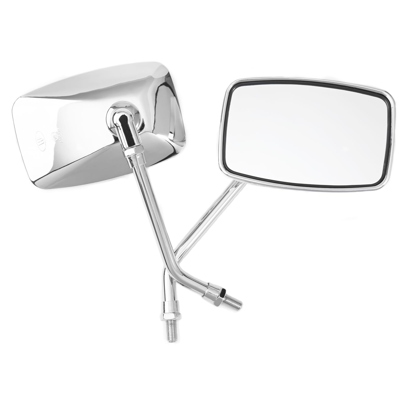 Photo 1 of Motorcycle Mirrors, 10mm Bolt Motorcycle Handlebar Rectangle Rear view Side Mirrors, Compatible with Kawasaki Honda Suzuki Street Bike Cruiser Chopper