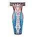 Sandistore Women Traditional African Print Dashiki Bodycon Sexy Short Sleeve Dress