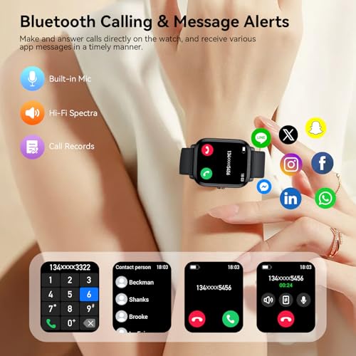 Smartwatch for Men and Women, 1.83 Inch HD Bluetooth Calling Watch, 110+ Sports Modes, Fitness Tracker with 1000 mAh Battery, 20 Days Time, Waterproof IP68 Smartwatch for Android/iOS
