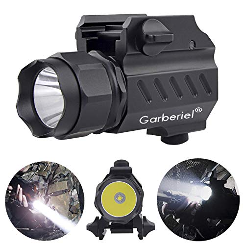 Garberiel LED Handgun Flashlight 210 Lumens 2 Modes Waterproof LED Tactical Gun Flashlight Torch Light