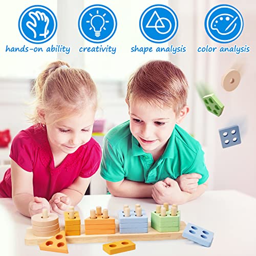 Symdiro Montessori Toys for 18+ Months Old Boys GirlsWooden Sorting