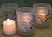 Love Votive Candle Holders with LED Flameless Candles - 'I Love You to The Moon and Back' Set of 3-2.5