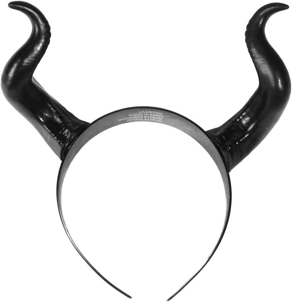 FRCOLOR Gothic Ox Horn Headband,Black Simulation Sheep Horn Hoop Headband Devil Horn Hair Hoop for Halloween Christmas Cosplay Fancy Dress Photo Props