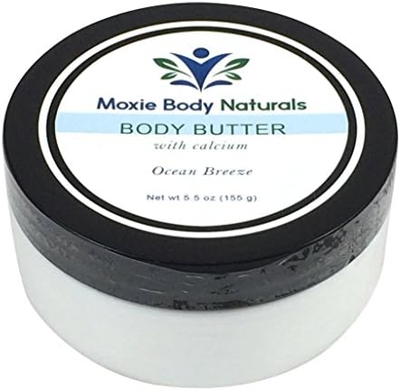 Natural Shea Butter Balm Lotion with Calcium and Vitamin A (Retinol), OCEAN BREEZE. No Parabens, Phthalates, Dyes, Gluten, or Artificial Preservatives. Made in USA, Cruelty-Free. 5.5 Oz