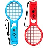 Tennis Racket for Nintendo Switch Joy-Con Controller, Accessories Grips for Nintendo Switch Somatosensory Games Mario Tennis Aces - Twin Pack
