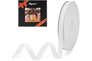 LIUYAXI 1/2" X 50 Yards Solid White Grosgrain Ribbon, Perfect for Crafts, Wedding Decor, DIY Hair Accessories, Sewing, Gift Package Wrapping and More