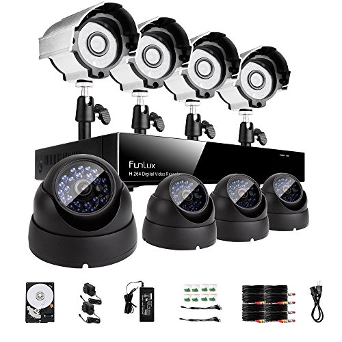 Funlux 8CH 960H Network DVR 8 Outdoor Metal CCTV IRCut Surveillance