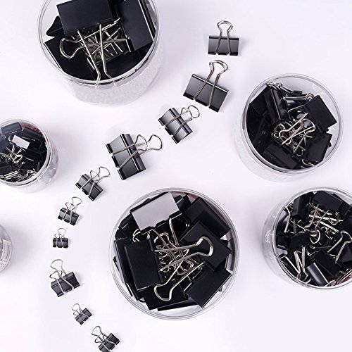 image for AWOPEN Binder Clips Mini and Heavy duty Sizes Metal Paper Clamp For Pa