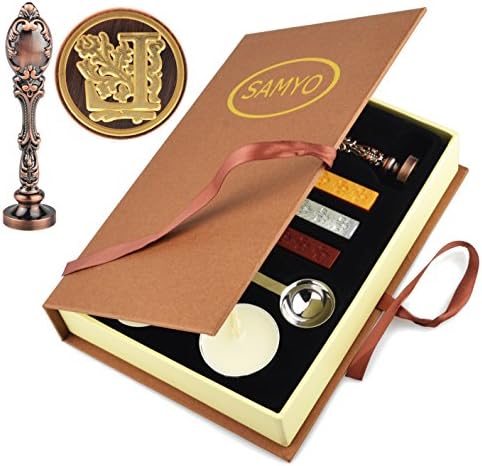 Samyo Wax Sealing Stamp Classic Old-Fashioned Antique Alphabet Initial Letter Creative Romantic Seal Stamp Maker Copper (L)