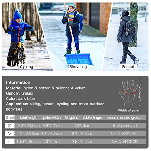 image for VBIGER Boys Girls Winter Gloves Kids Ski Snow Snowboard Anti-slip Wate