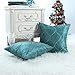 CaliTime Pack of 2 Cushion Covers Throw Pillow Cases Shells for Home Sofa Couch Modern Waves Lines Embroidered 18 X 18 Inches Teal