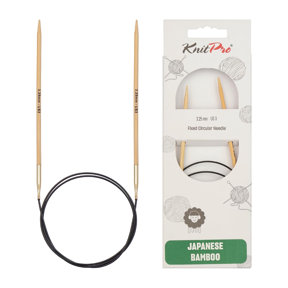KnitPro Bamboo Fixed Circular Needles 40" (100cm) | 3.25mm