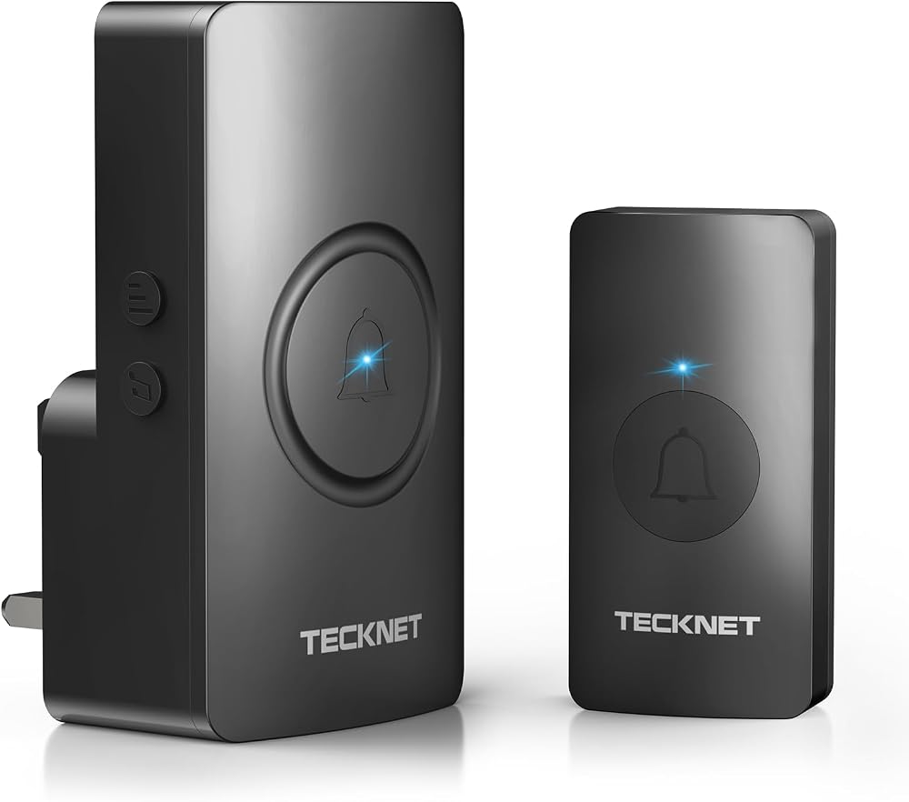TECKNET Wireless Doorbell IP65 Waterproof 400M Range 60 Chimes LED Light
