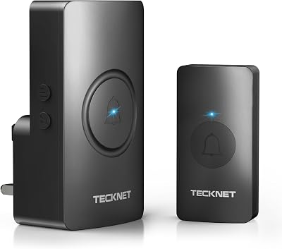 TECKNET Wireless Doorbell IP65 Waterproof 400M Range 60 Chimes LED Light