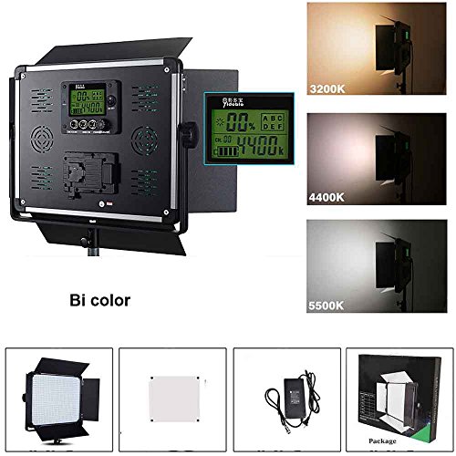 Idobol D-2000II Bi Color High Power 1724 LED Continuous Photography Lighting Panel, 140W 11000 Lumen Photo Studio Video Film Light With Barndoors, DMX Compatible