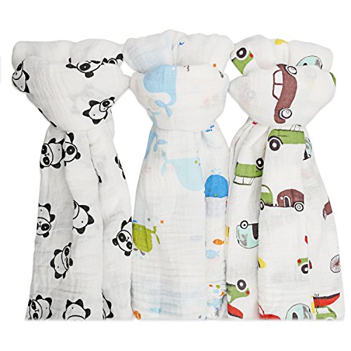 Muslin swaddle blankets for baby,100% cotton muslin 47 …