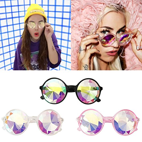 Kaleidoscope Glasses, 2017 New Hot Sale Kaleidoscope Glasses Rave Festival Party EDM Sunglasses Diffracted Lens Rainbow Goggles by Neartime (Clear) - Thumbnail 3