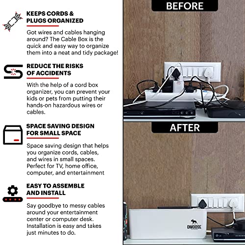 DMoose Large Cable Management Box Cord Organizer Box to Hide Power