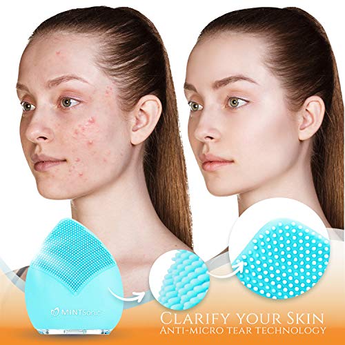image for MINTSonic Facial Cleansing Brush - Waterproof Silicone Face Brush - Fa