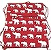 Burgundy Elephant Print Gym Sport Drawstring Bag Backpack Purse