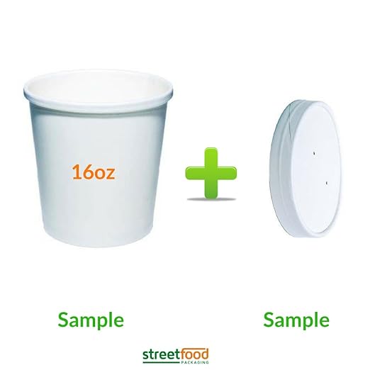Recipiente desechable para sopa, Envase carton blanco para comida ...