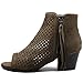 Ollio Women Shoe Suede Zip up Cutout Ankle High Heel Bootie