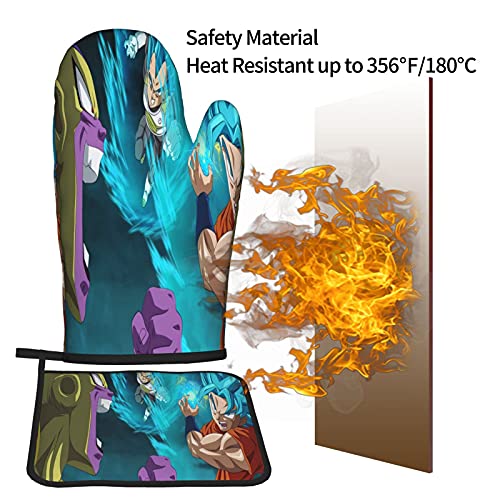 Xiaoxian Dra-gon Ba-ll Z 99 Hittebestendige Keukenovenhandschoenen, ovenhandschoenen en potdekselhandschoenen veilig… - Image 6