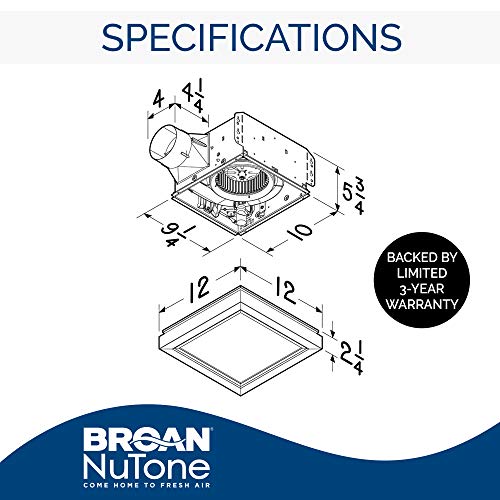 Broan-NuTone AER110LTK Energy Star Certified Bath Fan, Medium, White ...