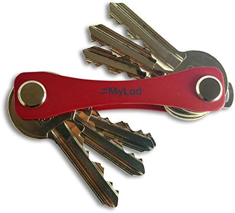 Compact Key Holder by Mylod Best Smart Holder Extended Keychain Organizer Made of Lightweight Aluminum Alloy Holds 2-8 Keys Premium Quality (Red)