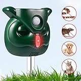 PETBROO Dog Cat Repellent, Ultrasonic Pest Repellent with Motion Sensor and Flashing Lights Outdoor Solar Powered Waterproof Farm Garden Yard Repellent, Cats, Dogs, Foxes, Birds, Skunks, Rod