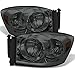 AKKON - For Smoke 06-08 Ram 1500 06-09 Ram 2500 3500 Pickup Truck Headlights Front Lamps Direct Replacement