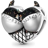 GNOCE "Happy Halloween Sexy Devil Heart Charm Sterling Silver Bead Halloween Charm Fit Bracelet/Necklace for Women Wife/Jewelry Gift