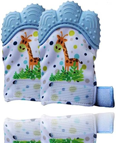 Feihe Baby Teething Mittens for Self-Soothing Pain Relief|Silicone Teething Mitt&Baby Mittens 6-12 Months