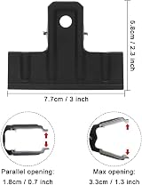 Coideal Large Bull Paper Clips 3 Inch 10 Pack Black Thickened Metal Clamps view 8