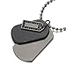 COOLSTEELANDBEYOND Punk Rock Metal and Leather Dog Tag Pendant Necklace for Men with 26 Inches Ball Chain