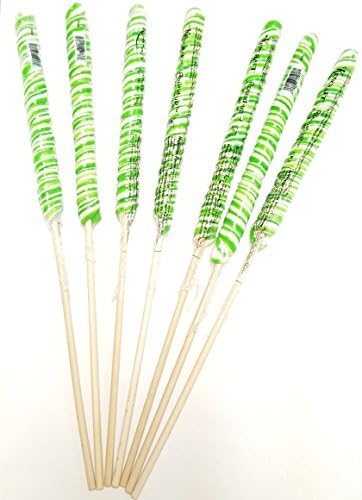 18 inch Twist Twirly Unicorn Lollipops 12 units 3oz Green and White