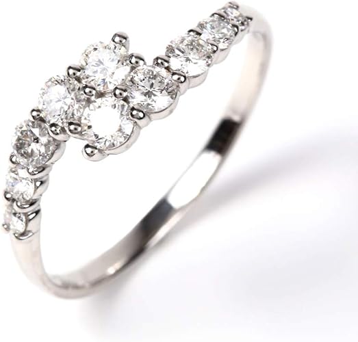 Amazon ダイヤモンド リング Pluster プラチナ Pt900 天然ダイヤ0 5カラット スイートテン 指輪 レディース 10号 ギフトボックスセット リング 通販