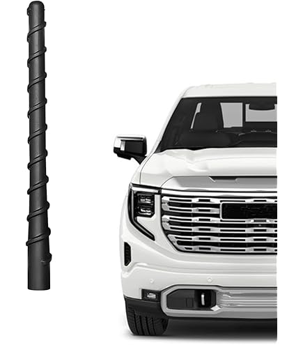 Antenna Corta MAXRACING In Alluminio Per Chevy Silverado 1500 2006-2024 – Sostituzione Stilo Originale, Anodizzata Nera