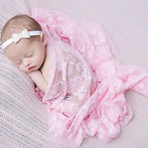 DREAMVAN Fashion Floral Lace Wrap and Headband Set Photograph Prop Bath & Hooded Towels