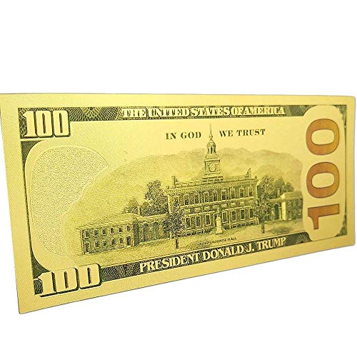 Donald Trump $100 Bill - Authentic 24kt Gold Plated Commemorative Bank Note Collectors Item in Currency Holder - Amazing Detail On This Federal Trump Note