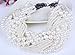 White Round Pearl Beaded Twist Torsade Multiple Layers Choker Collar Necklace