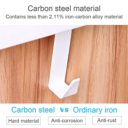 Over The Door Hook White - Lacquer Stainless Steel Narrow Door Hook Hang in Cabinet,Shoe Cabinet,Drawer,Cupboard Hook Used for Towel,Bag,Basket,Oven Mitts,Apron Kitchen Cabinet Organizer (3pack)