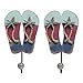 MyGift Wall Mounted Wood Entryway Coat Hook with Decorative Starfish Sandal Shaped Design and Wooden Ball-Capped Metal Hook, Coastal Flip Flop Hangers for Beach House, or Bathroom Towels, Set of 2