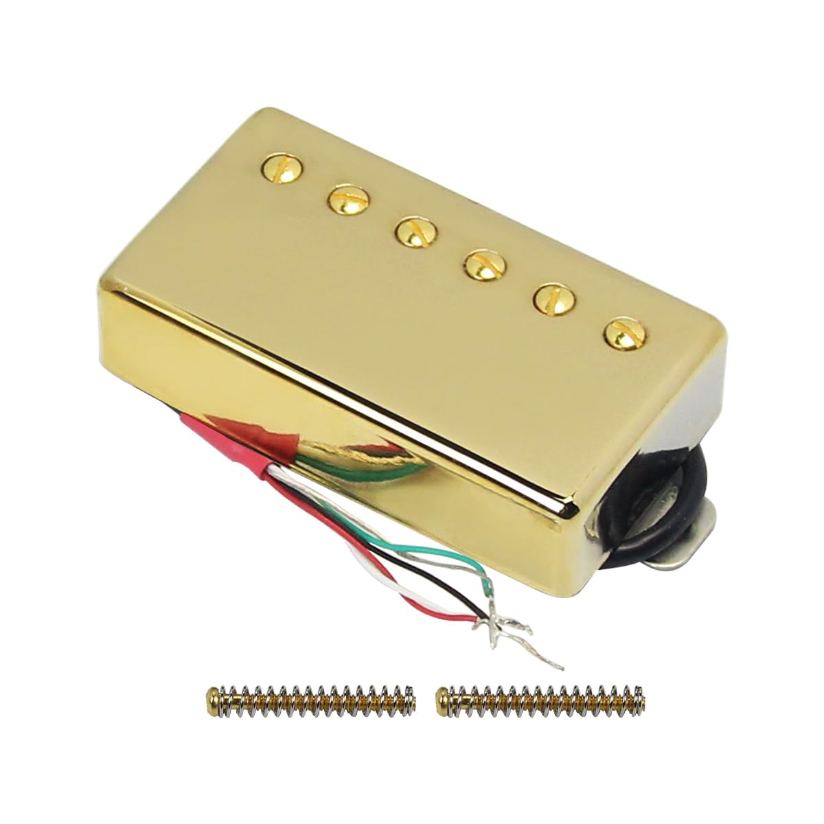 FLEOR Alnico 5 Guitar Humbucker Pickup 4-Wires 7-8K Neck Pickup Fit LP Guitar Part, Golden