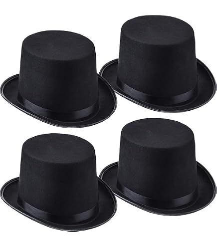 Lot De 30 Chapeaux Haut-de-forme En Plastique Pour Enfants - Noir, Taille 25x24.5x10.5cm, Pour Fête Et Déguisement